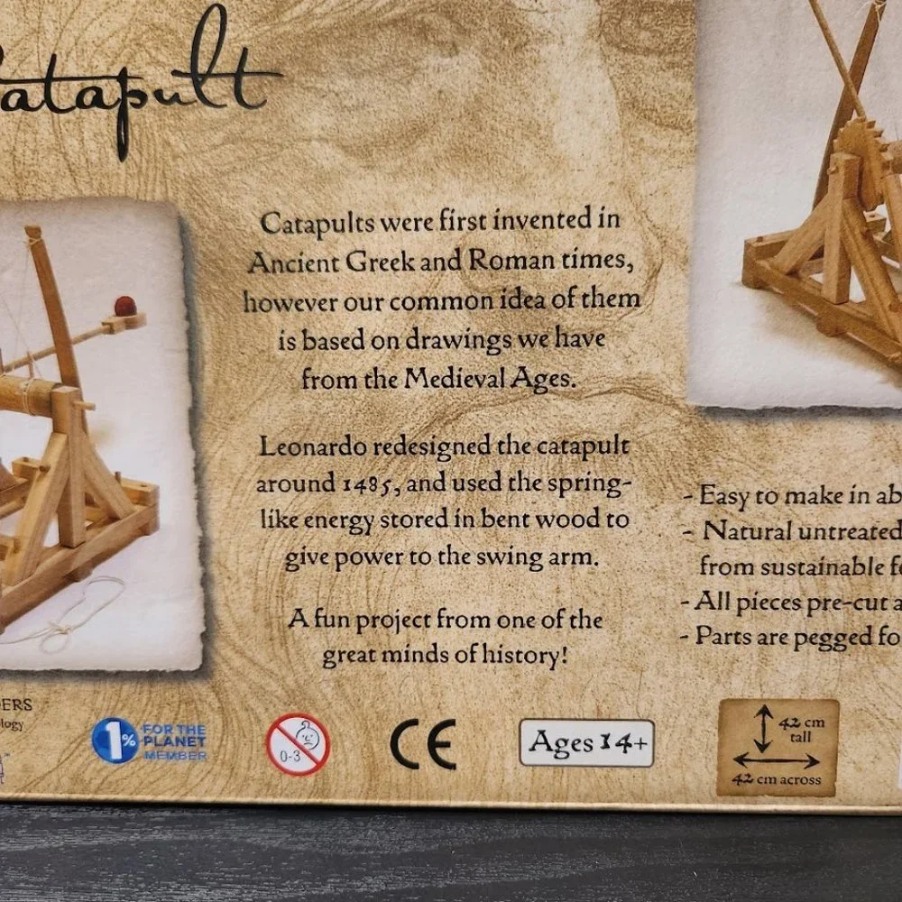 NEW Wood Leonardo da Vinci Catapult Model Craft Kit School History Engineering